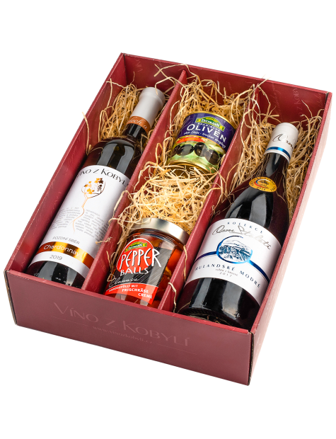 Dárková sada vín s delikatesami XIII