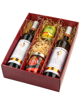 Víno z Kobylí Dárková sada vín s delikatesami I