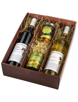 Víno z Kobylí Dárková sada vín s delikatesami    IV