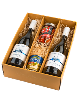 Víno z Kobylí Dárková sada vín s delikatesami   III