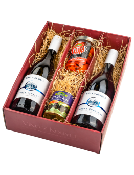 Víno z Kobylí Dárková sada vín s delikatesami     V