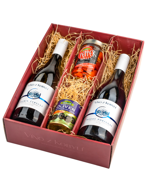 Dárková sada vín s delikatesami     V