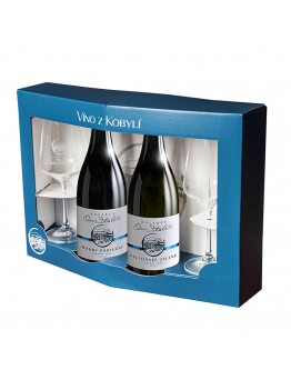 Víno z Kobylí Set 2 přívlastková vína se skleničkami 